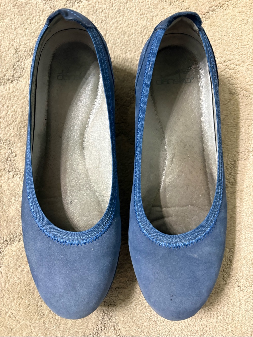 Blue leather nubuck Dansko Kristen Flat